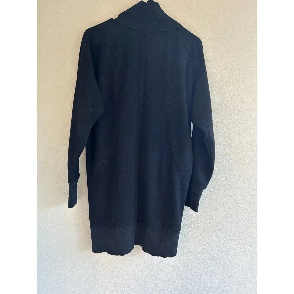 Athleta Cozy Karma 1/4 Zip Sweatshirt Dress Black XS - Picture 6 of 10